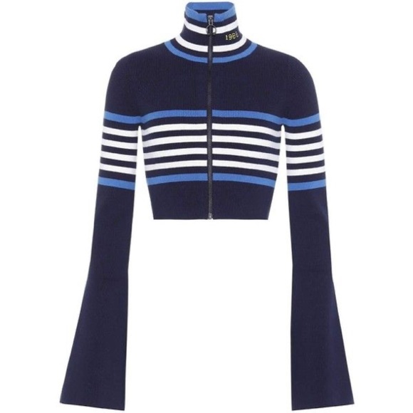 RARE Fenty Puma by Rihanna zip front turtleneck cropped sweater L - Picture 2 of 3